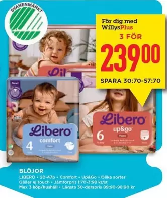 Libero - Comfort, Up&Go, Blöjor