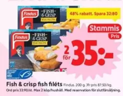 Findus - Fish & crisp fish fil aacute s