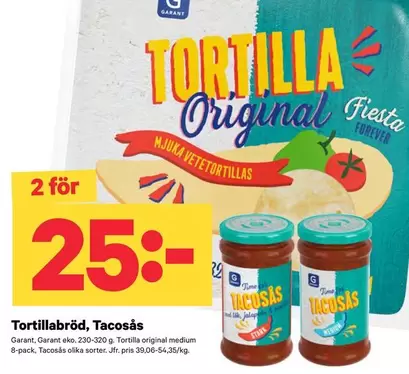 Garant - Tortillabröd, Tacosås
