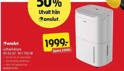 Luftavfuktare 45-55 m
50 I 750 W