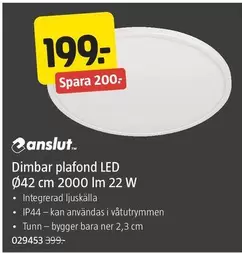 Dimbar plafond LED Ø42 cm 2000 lm 22 W