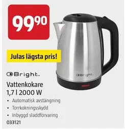 Vattenkokare 1,7 l 2000 W