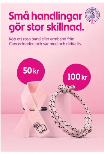 Rosa Band Eller Armband