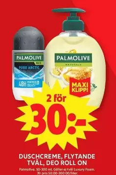 Palmolive - Duschcreme, Flytande Tvål, Deo Roll On