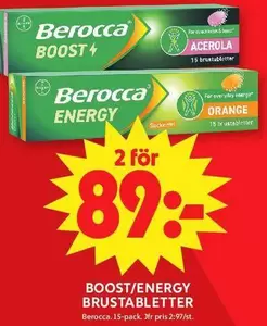 Berocca - BOOST/ENERGY BRUSTABLETTER
