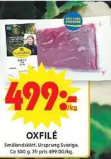 Smålandskött - OXFILÉ