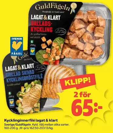 Guldfågeln - Kycklingfilé lagat & klart