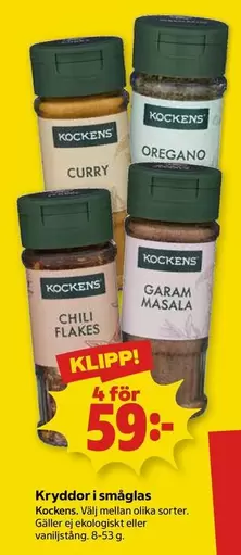 Kockens - Kryddor i småglas