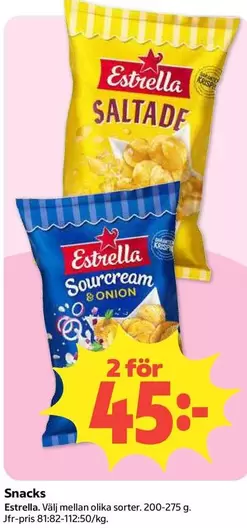 Estrella - Saltade & Sourcream & Onion Chips