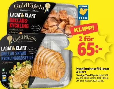 Guldfågeln - Kycklinginnerfilé lagat & klart