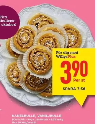 Bonjour - Kanelbulle, Vaniljbulle