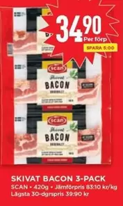 Scan - SKIVAT BACON 3-PACK