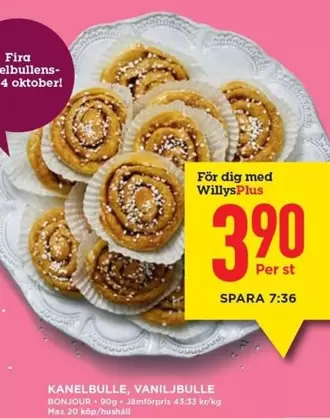 Bonjour - Kanelbulle, Vaniljbulle