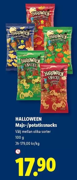 HALLOWEEN Majs-/-potatissnacks