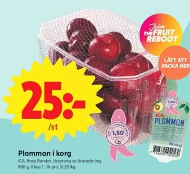 Plommon i korg