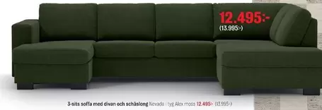 3-sits soffa med divan och schäslong