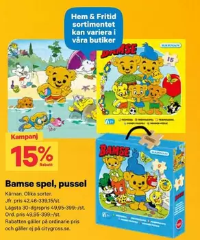 Bamse -  spel, pussel