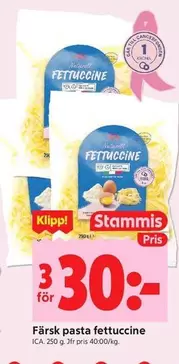 Färskt pasta fettuccine