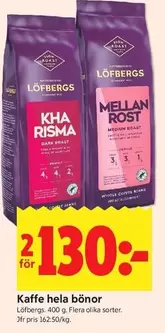 Kaffe hela bönor