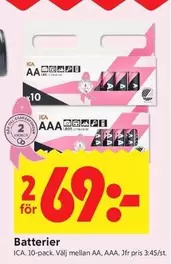 Batterier AA, AAA