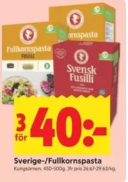 kungsörnen - Fullkornspasta