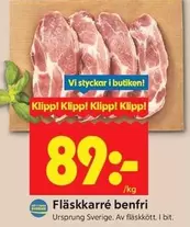 Fläskkarré benfri