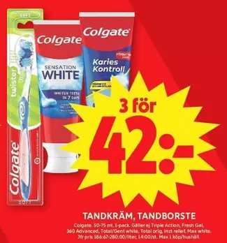 Colgate - Tandkräm, Tandborste