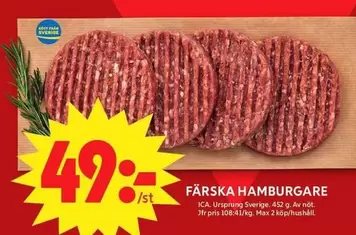 FÄRSKA HAMBURGARE