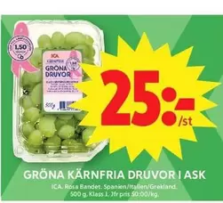 GRÖNA KÄRNFRIA DRUVOR