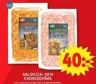 Salsiccia- och Chorizo färs