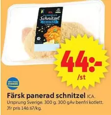 Färskt panerat schnitzel