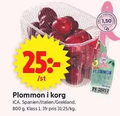 Plommon i korg