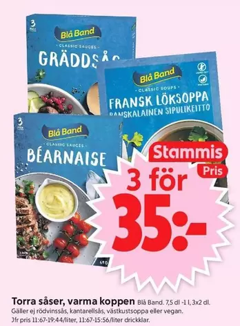 Blå Band - Gräddsås, Fransk Löksoppa, Bearnaise