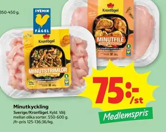 Kronfågel - Minutkyckling Minutstrimlor