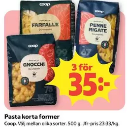 Coop - Pasta corta former