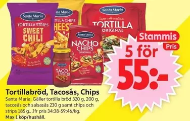 Santa Maria - Tortillabröd, Tacosås, Chips