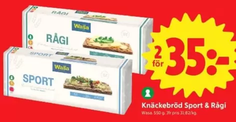 Wasa - Knäckebröd Sport & Rågi