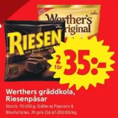 Werthers - gräddkola, Riesenpåsar