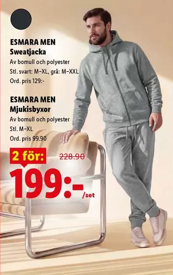 ESMARA MEN Sweatjacket & Mjukisbyxor
