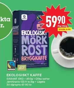 Garant - EKOLOGISKT MÖRK ROST BRYGDKAFFE