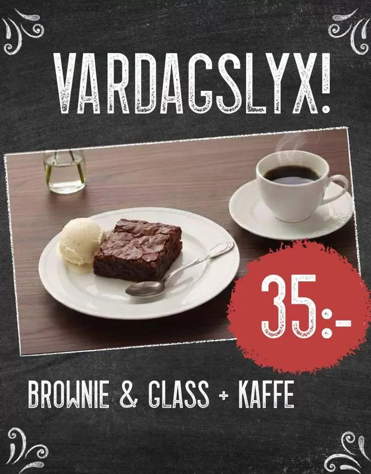 Brownie & Glass + Kaffe