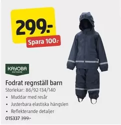 Fodrat regnställ barn