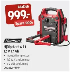 Hamron - Hjälpstart 4-i-1 12 V 17 Ah