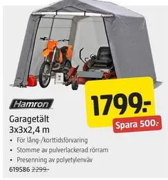 Hamron - Garagetält 3x3x2,4 m