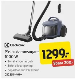 Electrolux - Påslös dammsugare 1000 W