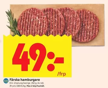 Färska hamburgare