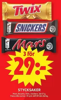 Mars - , Bounty, Twix, Snickers