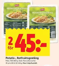 Peka - Potatis- Rotfruktsgratäng