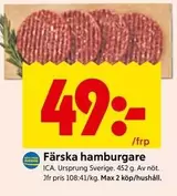 Färska hamburgare