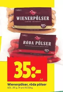 Gøl - Wienerpölser, röda pölser